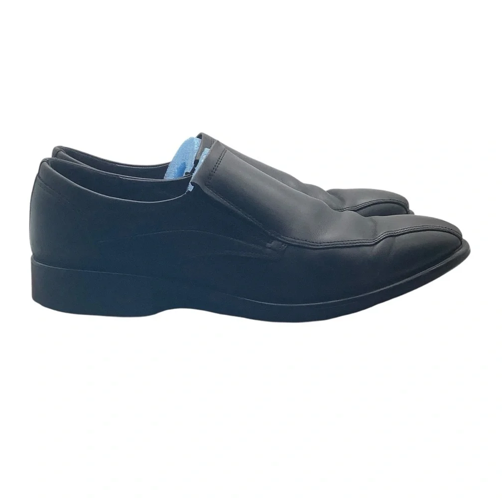 Ecco Black‎ Leather Loafers Slip-On Shoes size 11